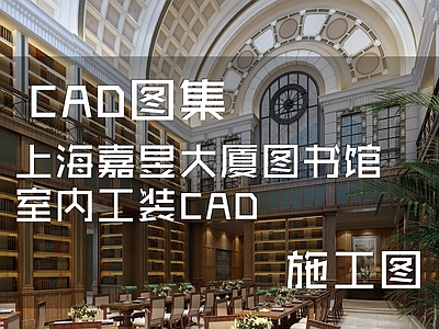欧式图书馆 上海嘉昱大厦 图书馆沙龙 施工图