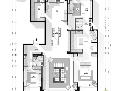 现代轻奢综合家具图库 大平层设计方案 施工图