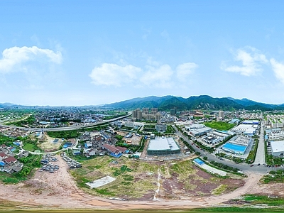 现代城市HDR 城市鸟瞰建筑全景