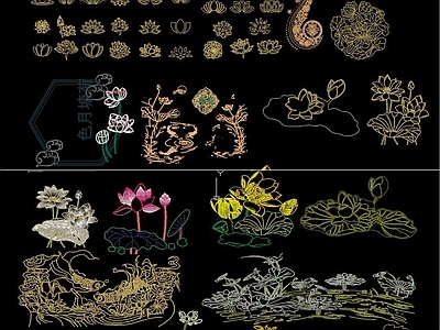 现代花 炫彩荷 施工图