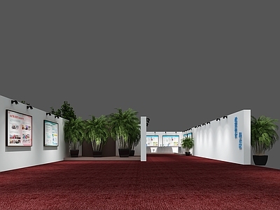 现代简约其他公共空间 家政宣传展览馆 展厅鸟瞰图 展示厅 宣传栏 家政展馆