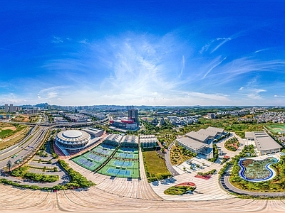 现代城市HDR 城市鸟瞰建筑全景