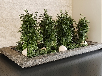 现代室内景观 室内造景 小品 植物组合 植物 月球灯