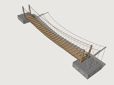 现代景观桥 吊桥 木索桥 晃荡桥 步行桥 木景观桥