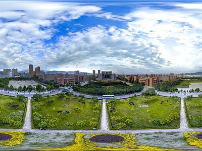 现代城市HDR 城市小区社区广场