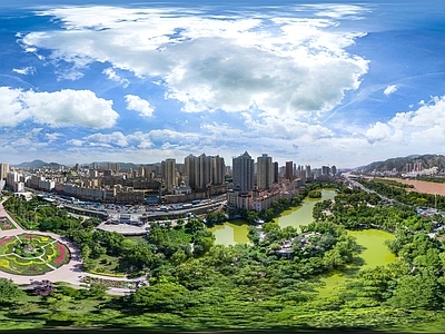 现代城市HDR 城市小区社区广场