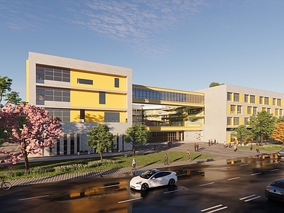 现代学校建筑 教学楼学校