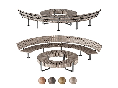 现代日式户外椅 弧形户外椅 公园 公用座椅 座椅 实木