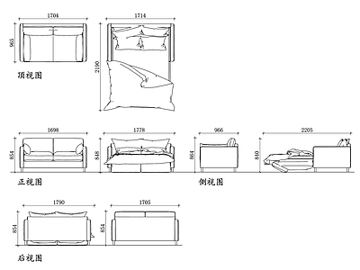 现代床 布艺折叠 折叠 布艺 多功能 折叠家具 施工图