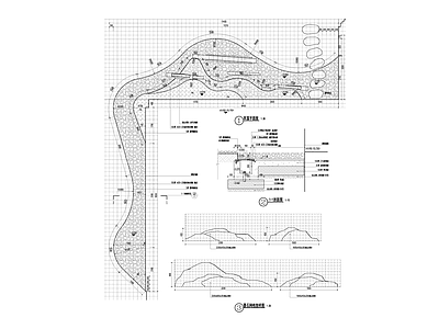 现代庭院 枯山水 施工图