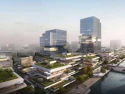 现代产业园建筑 组团办公 多层独栋办公 办公园区 办公塔楼 办公商务街区 施工图