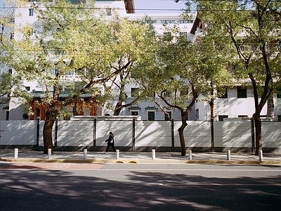 现代街道外景 街道建筑 人行道 户外街景 街道 街景