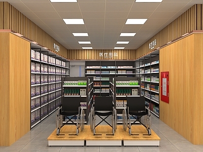 现代其他店铺 医疗用品店 轮椅 医疗器械 药店