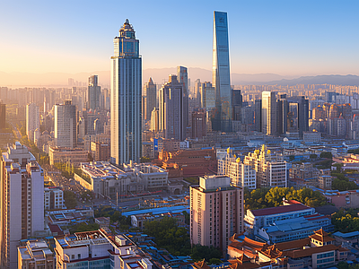 现代街道外景 城市外景