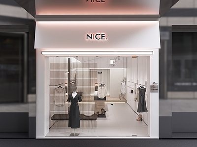 现代简约服装店 黑白 极简 服装店 奶油风