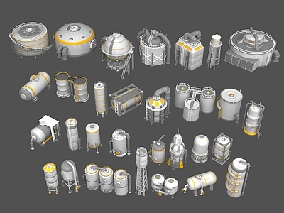 现代其他建筑外观 工业设备 工业储存罐 化学储存罐