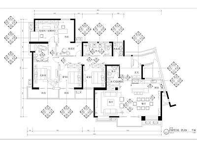 美式现代整体家装空间 大平层 施工图