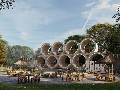 现代风格建筑 现代特色餐饮网红