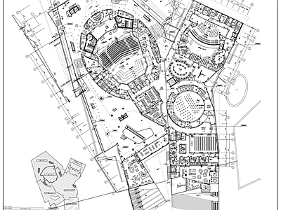 现代剧院 多功能音乐厅施工 施工图 剧院
