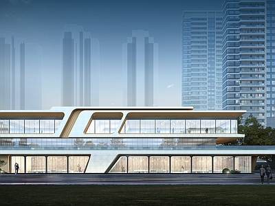 现代简约其他商业建筑 曲线扎哈沿街商业
