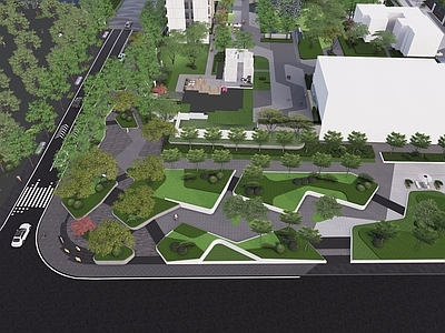 现代景观公园 街角公园 展示区 小区 运动