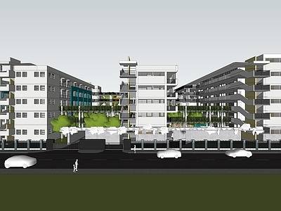 现代学校建筑 小学 现代 学校设计 学校室内设计 学校操场