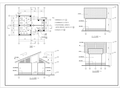 现代公厕 公园公厕 公共厕所 洗手间 施工图