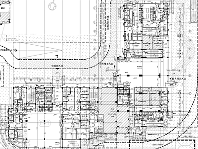 现代其他公共建筑 社会福利中心 综合体 综合福利院 施工图