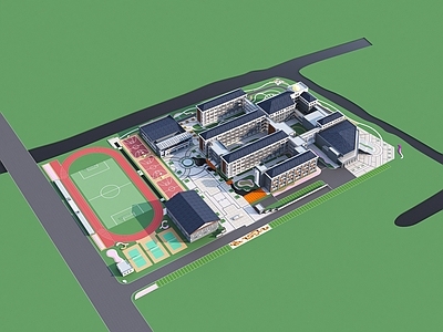 现代新中式学校建筑 现代学校 中学小学