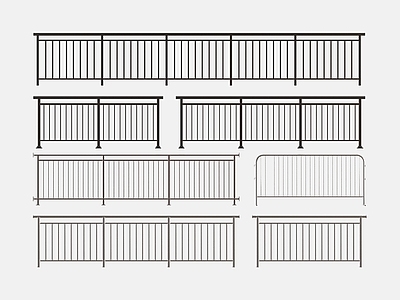 现代栏杆 现代栏杆 护栏 栅栏 围栏