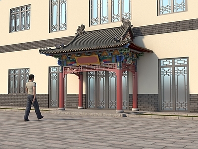 新中式中式门头 中式头 古建头 垂花脸 中式脸