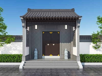 中式新中式古建 苏式合院 入户 砖雕 院 头 大 徽派 将军