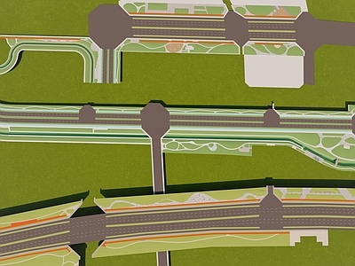 现代新中式口袋公园 现代道路景观 口袋公园