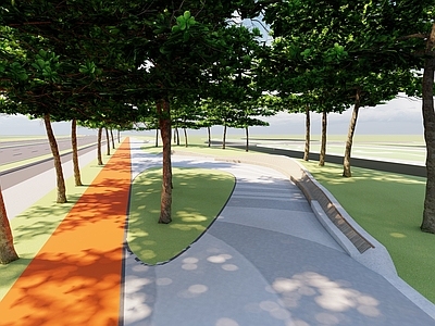 现代新中式口袋公园 现代道路景观 口袋公园