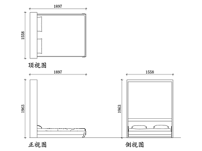 现代床 可折叠壁挂 壁挂 可折叠 壁挂折叠 可折叠壁 施工图