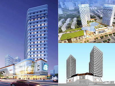 现代美式其他商业建筑 现代商业综合体 现代商场 现代商业办公 现代商业休闲娱乐 多层办公公寓