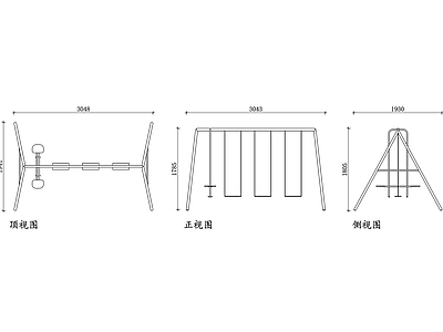 现代庭院 木质秋千椅 秋千椅 木制秋千椅 户外秋千椅 秋千座椅 施工图