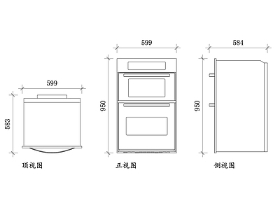 现代厨房设施 内置烤箱 微波炉内置 内嵌式烤箱 微波炉嵌入 内置微波炉 施工图
