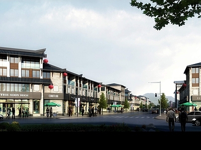 新中式古建 新中式商业街 酒店民宿