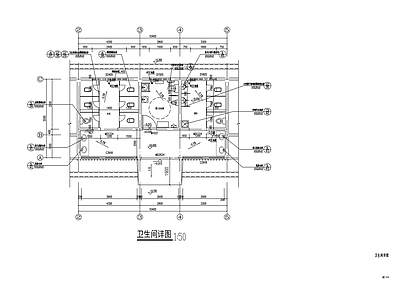 现代公厕 公共厕所建筑结构 水电 施工图