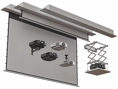 投影 天花隐藏电动幕布