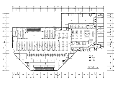 现代超市 三层大型连锁超市 平面布局 施工图