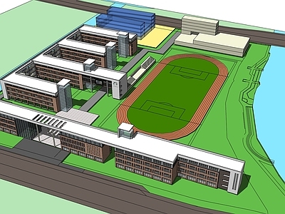 简约学校建筑 现代风学校