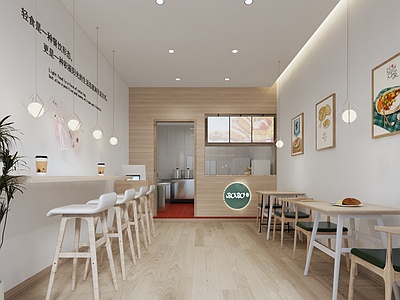 现代新中式工装图库 现代风格轻食餐厅 施工图 工装图库