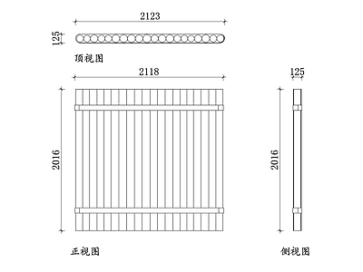 现代庭院 竹篱 矮竹篱笆 竹篱笆围栏 竹篱墙 竹围栏 施工图