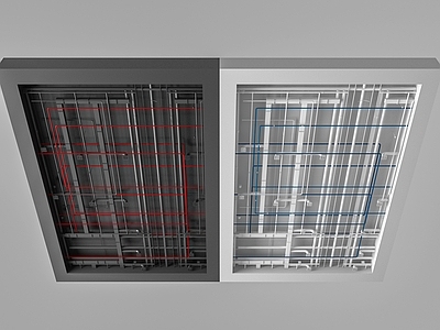 现代工业吊顶 工业风管道