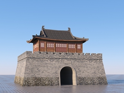 新中式中式古建 中式城楼 城墙 城楼 城 古建筑 古城城 汉代古城