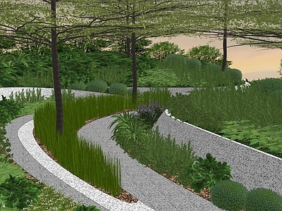 现代景观公园 麓湖再燃植物组团 阴生花镜景观