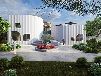 现代原木其他公共建筑 油橄榄 展厅
