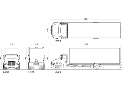 现代4s店 箱式卡车 厢式货车 卡车 货运卡车 商用卡车 施工图